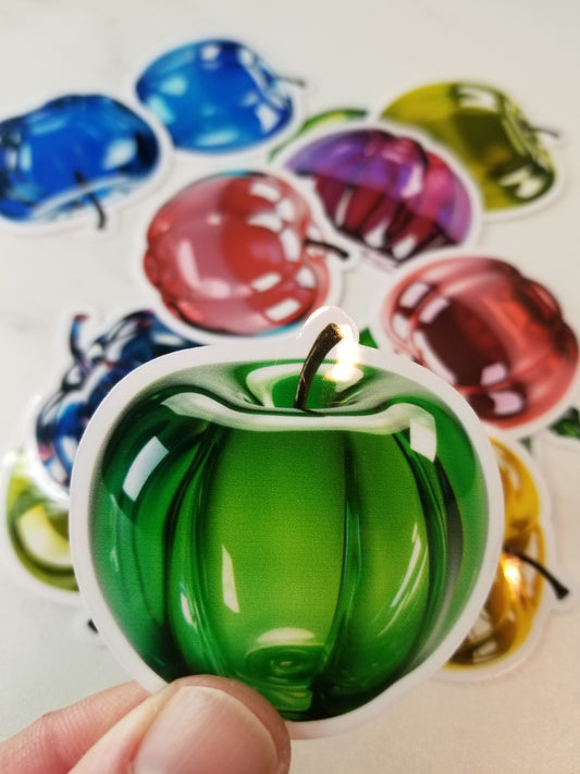 Green Glass Apple Sticker thumb closeup
